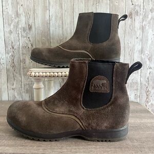 Sorel Mens Greely Chelsea Suede Boots 9.5